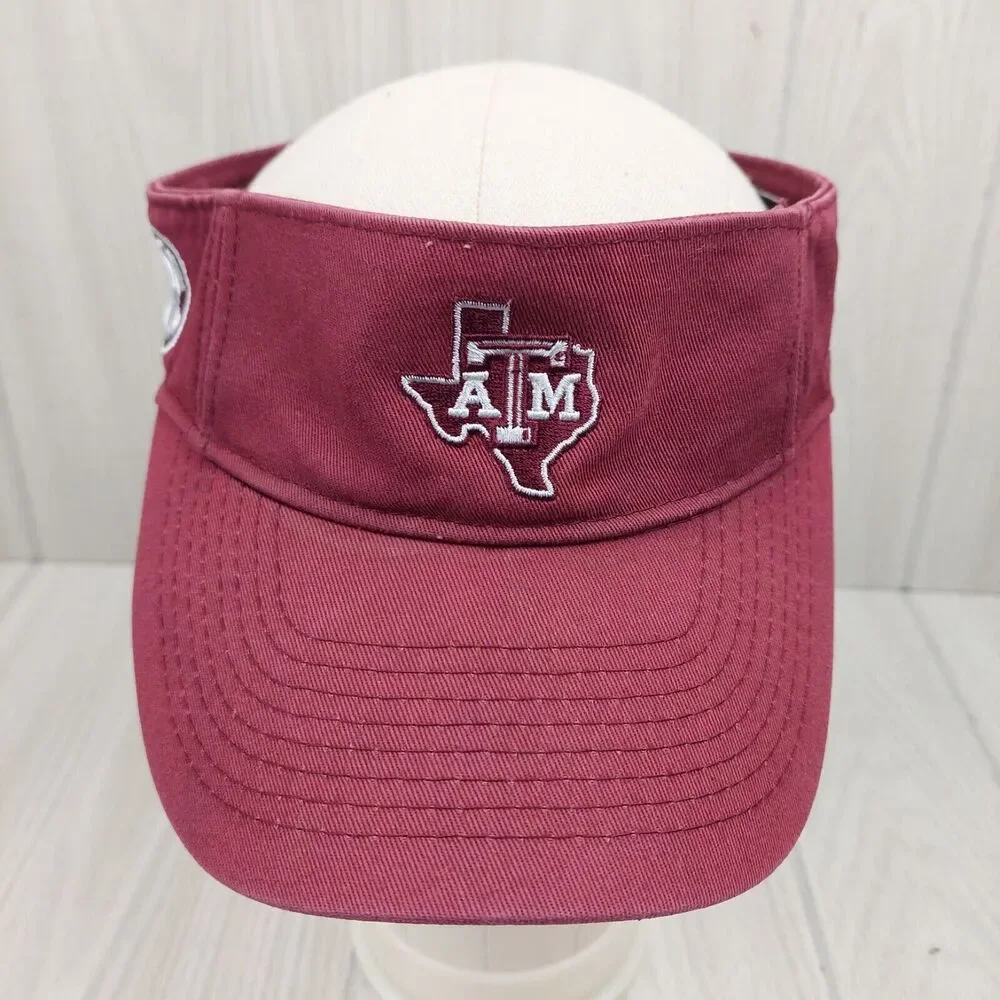 Adidas Texas A&M Aggies Visor Mens Maroon Cap Adjustable State Logo SEC Football